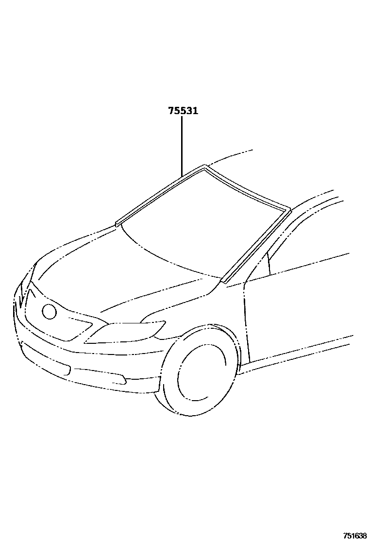 Toyota CAMRY 前防护条 EPC diagram — 751638