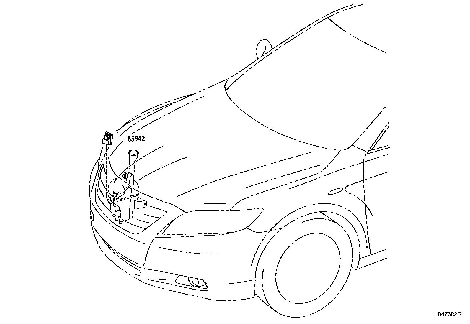 Toyota CAMRY 开关和继电器和ECU EPC diagram — 847682E