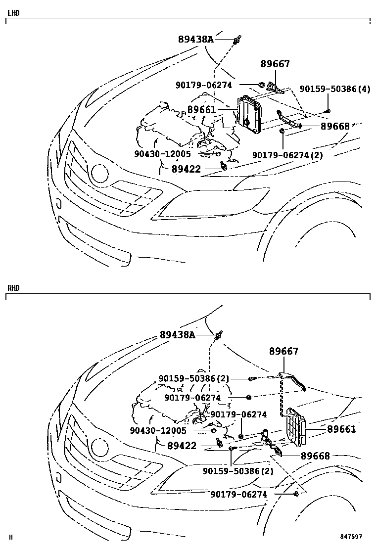 Toyota CAMRY 电子燃油喷射系统 EPC diagram — 847597