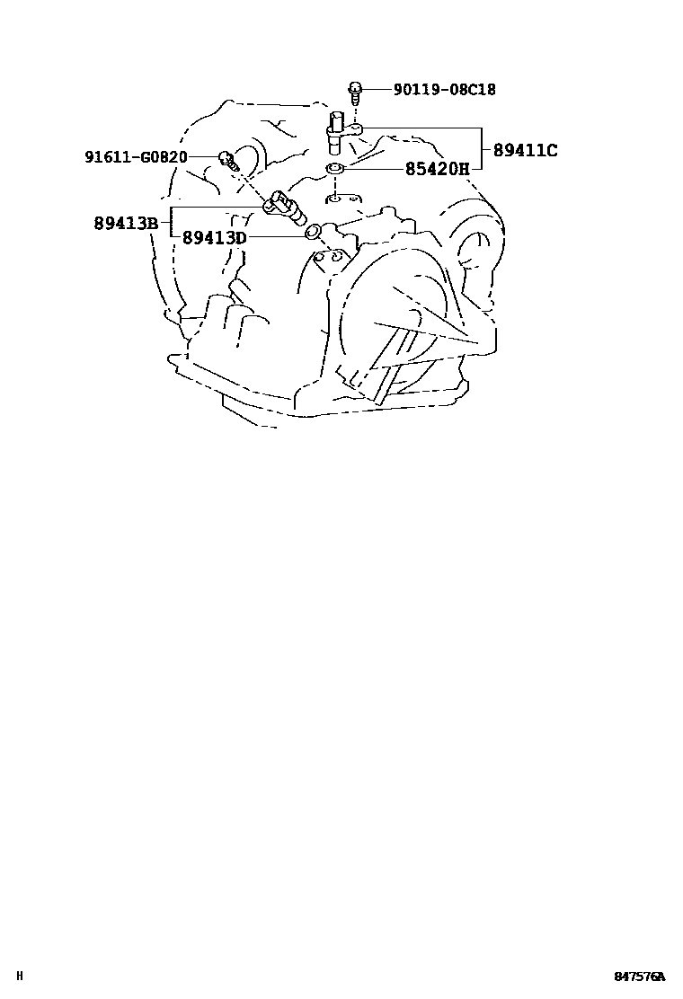 Toyota CAMRY 超速档和电子控制变速器 EPC diagram — 847576A