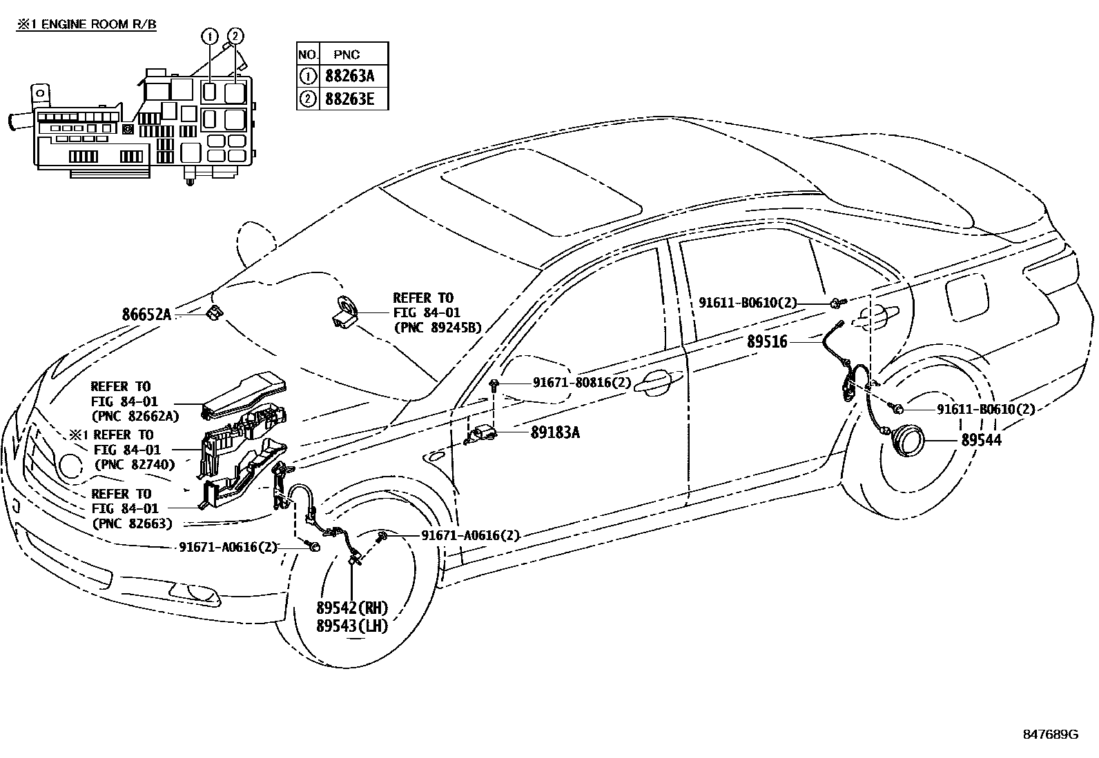 Toyota CAMRY ABS 和 VSC EPC diagram — 847689G