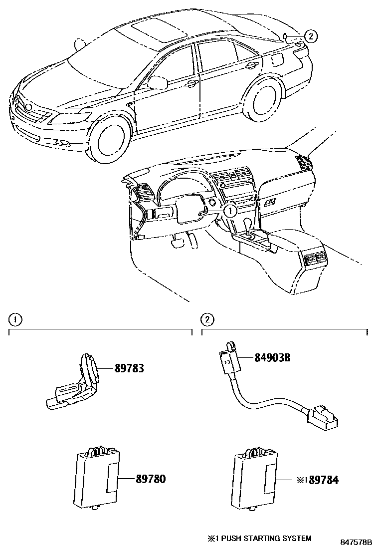 Toyota CAMRY 防盗装置 EPC diagram — 847578B