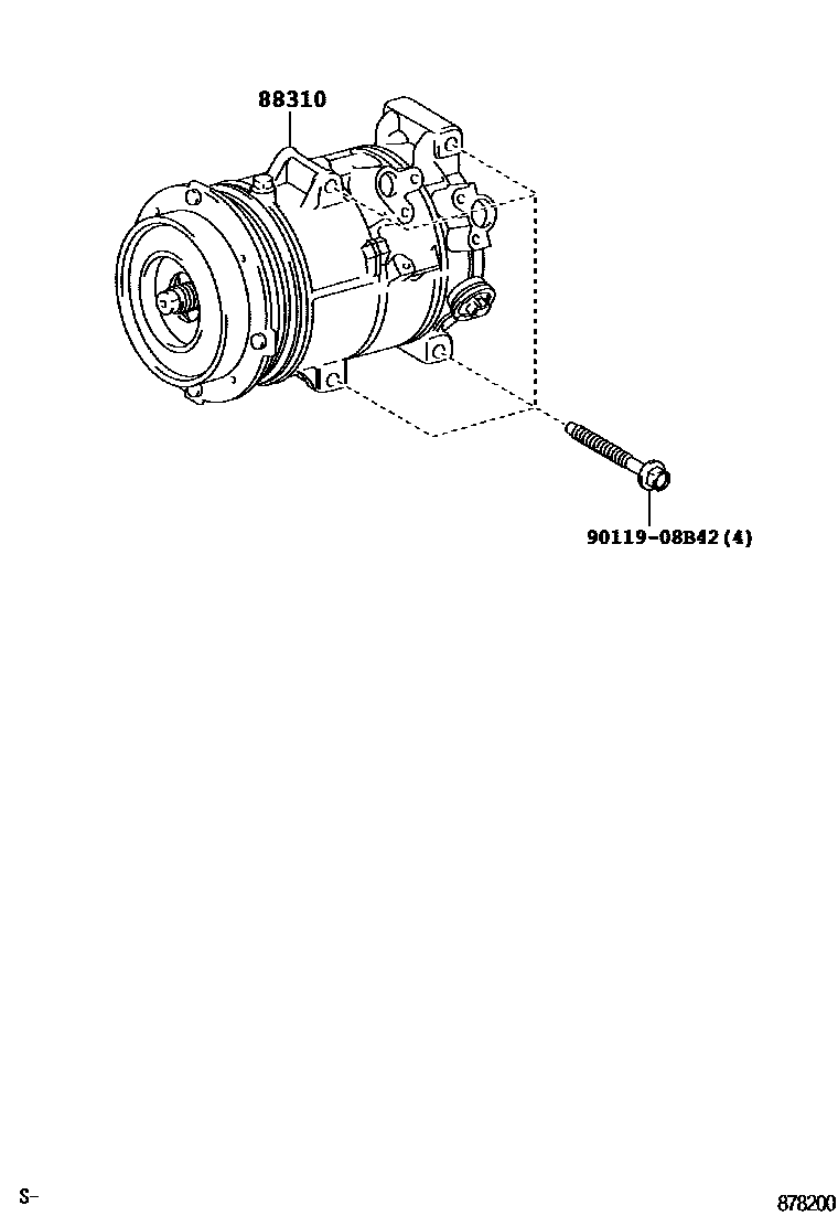 Toyota CAMRY Heating & Air Conditioning - Compressor EPC diagram — 878200