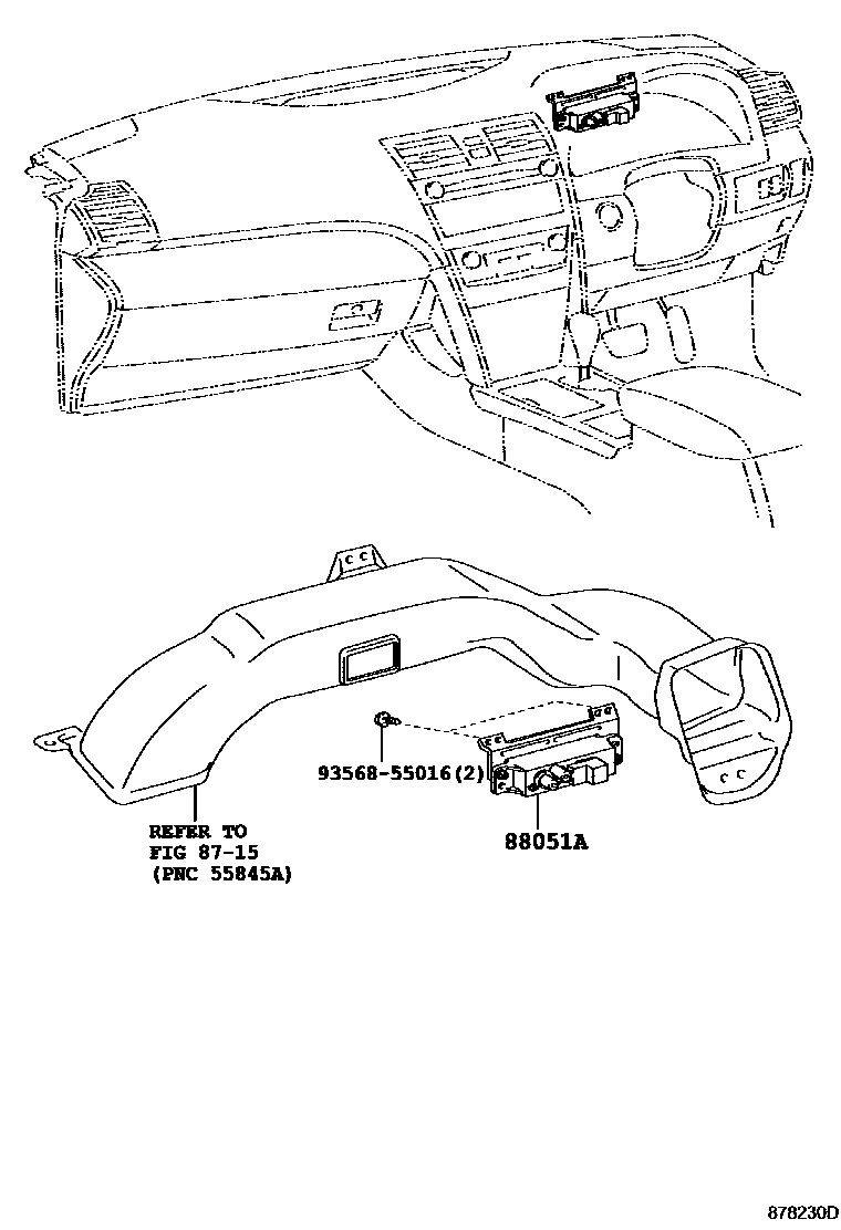 Toyota CAMRY 空气净化器或离子发生器 EPC diagram — 878230D