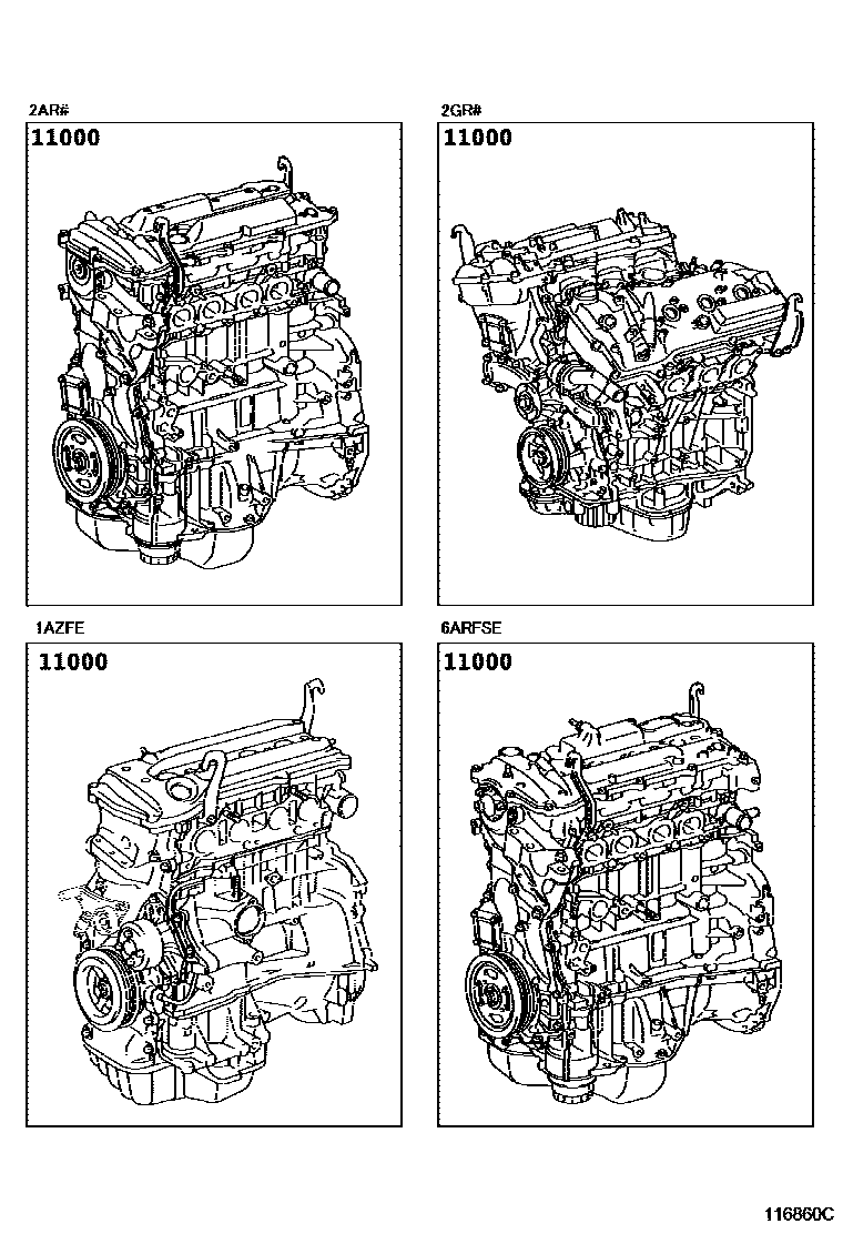 Toyota CAMRY Partial Engine Assembly EPC diagram — 116860C