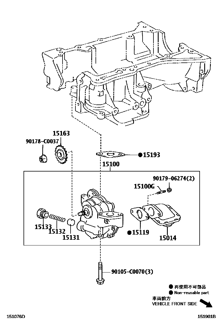 Toyota CAMRY Engine Oil Pump EPC diagram — 151901B
