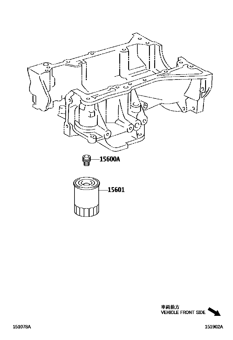 Toyota CAMRY Oil Filter EPC diagram — 151902A