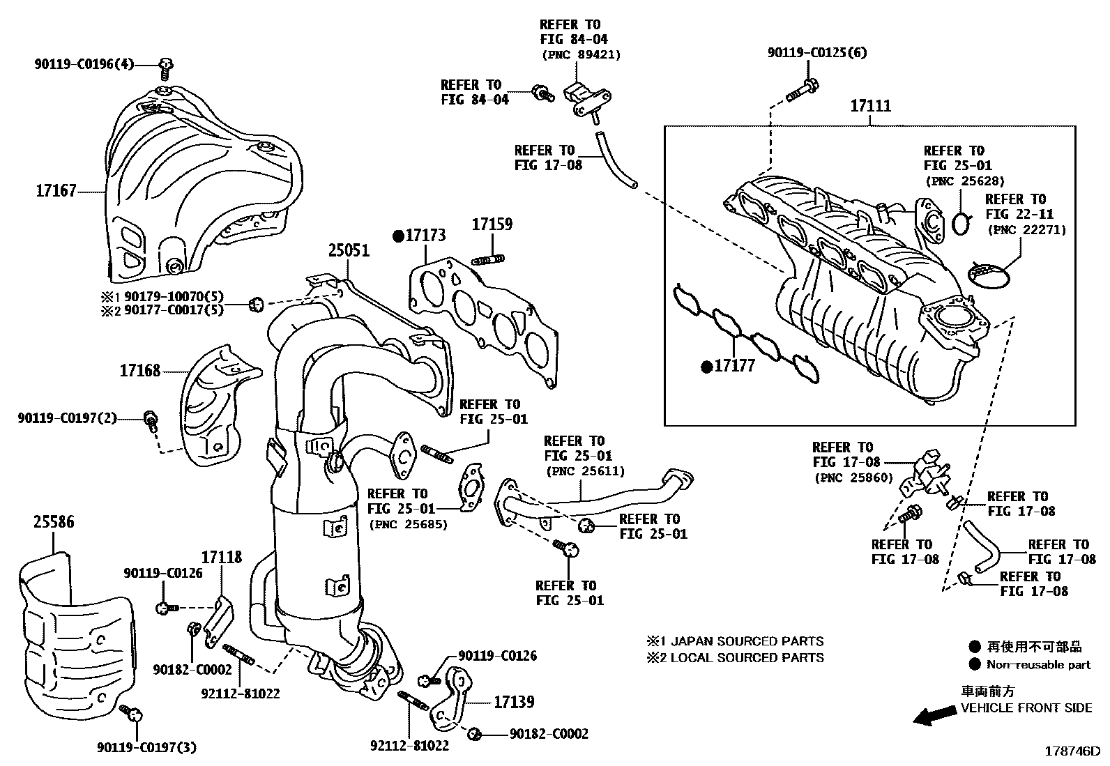 Toyota CAMRY Manifold EPC diagram — 178746D