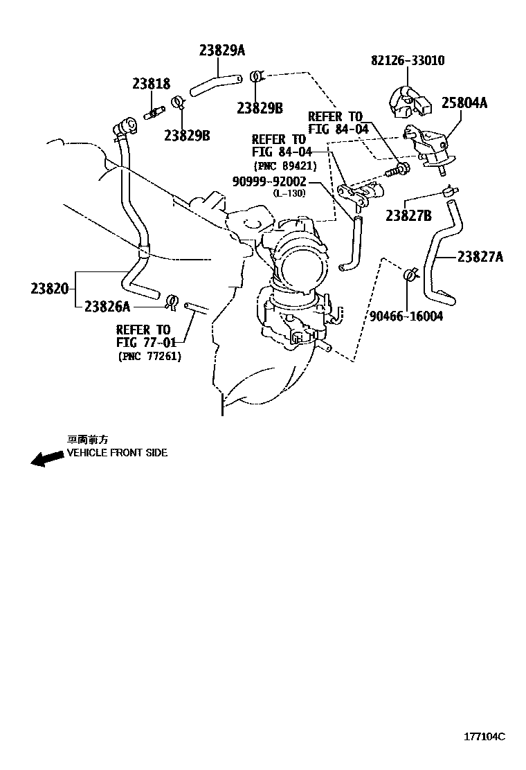 Toyota CAMRY vacuum tube EPC diagram — 177104C