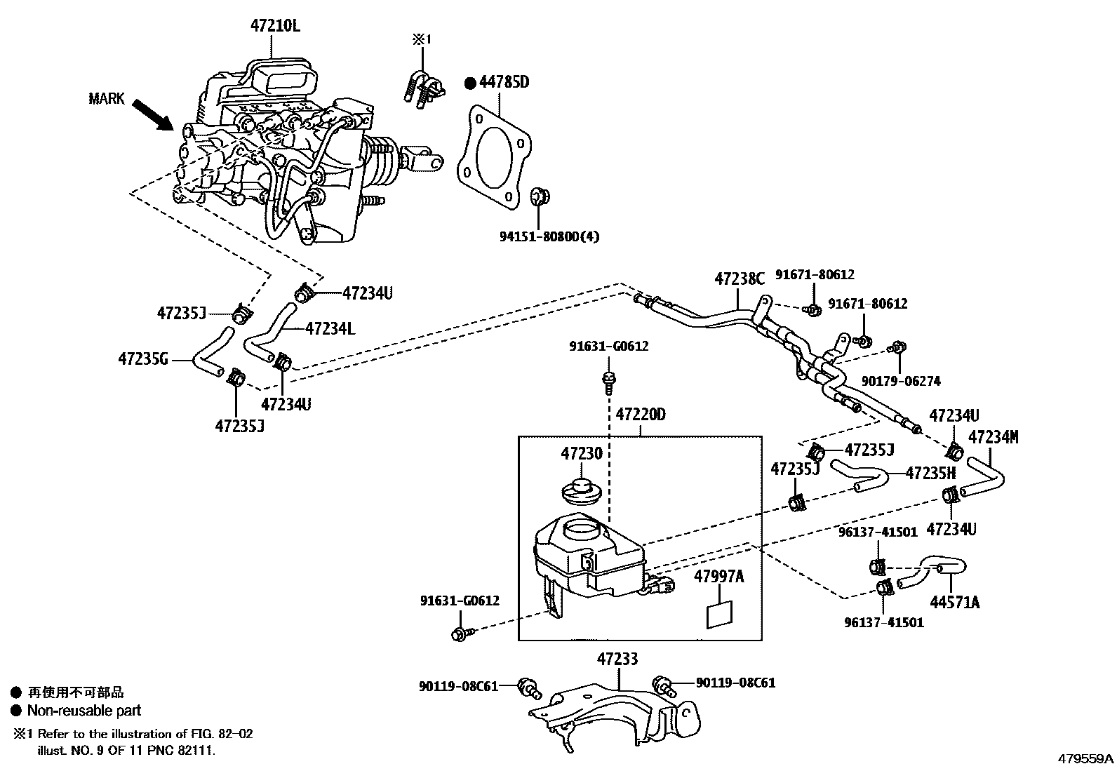Toyota CAMRY 制动总泵 EPC diagram — 479559A