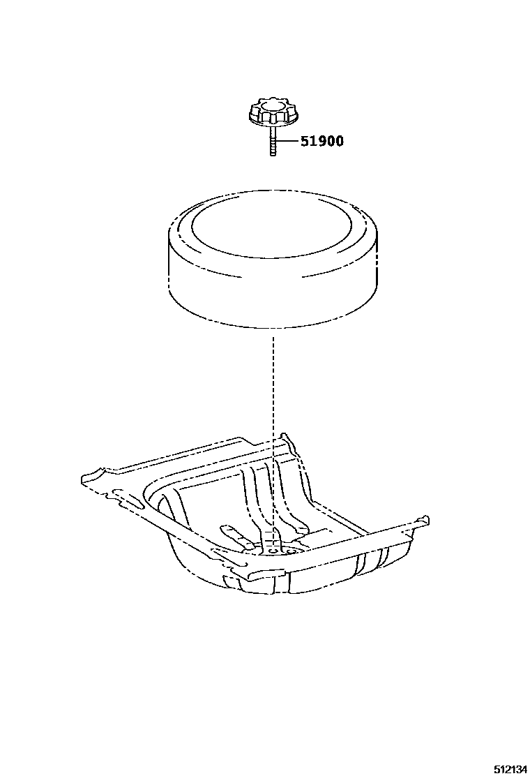 Toyota CAMRY Spare tire rack EPC diagram — 512134