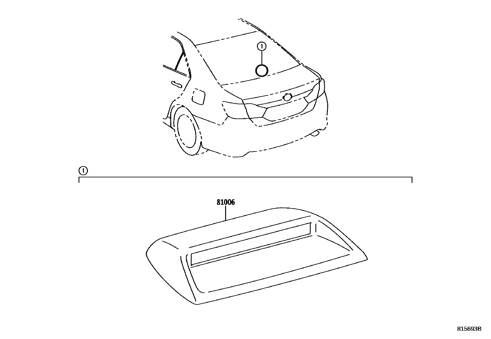 Toyota CAMRY 高位刹车灯 EPC diagram — 815693B