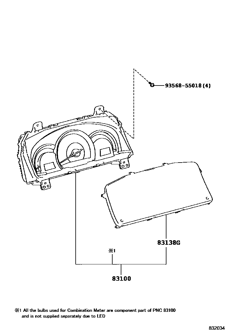Toyota CAMRY 仪表 EPC diagram — 832034