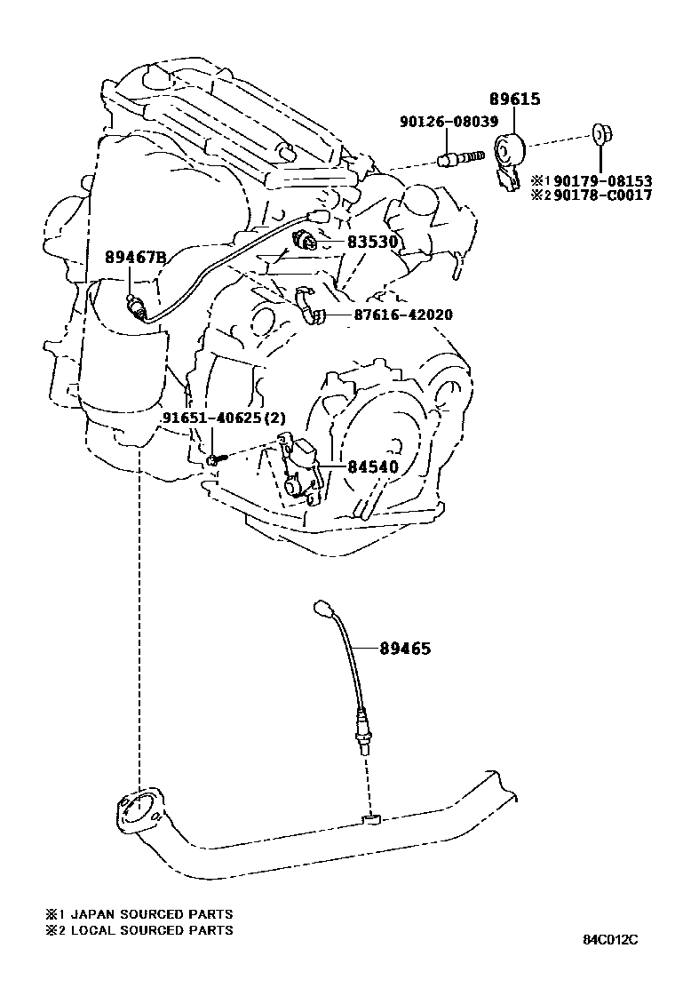 Toyota CAMRY 开关和继电器和ECU EPC diagram — 84C012C