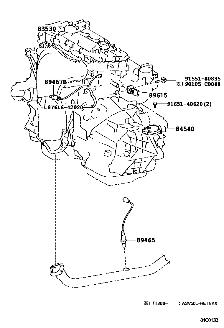 Toyota CAMRY 开关和继电器和ECU EPC diagram — 84C013B