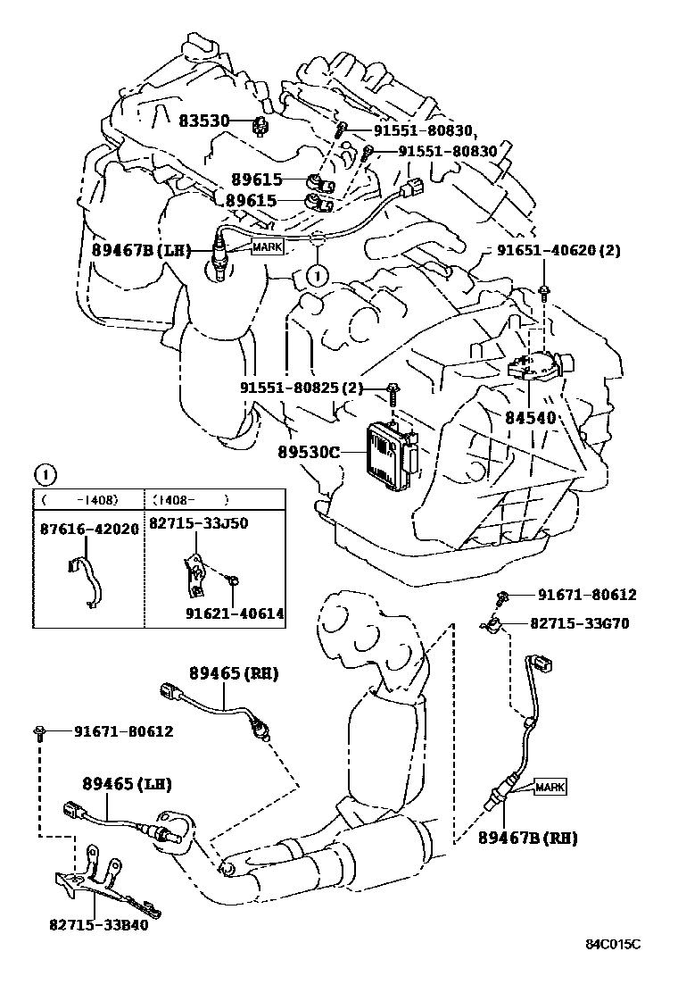 Toyota CAMRY 开关和继电器和ECU EPC diagram — 84C015C