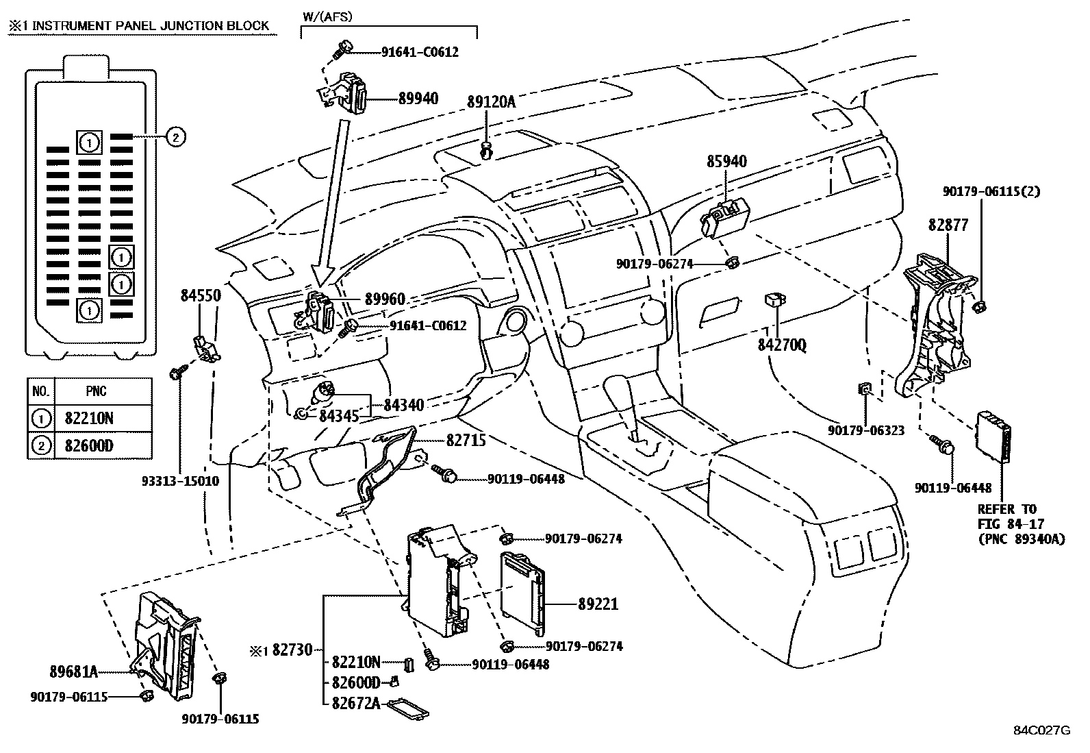 Toyota CAMRY 开关和继电器和ECU EPC diagram — 84C027G