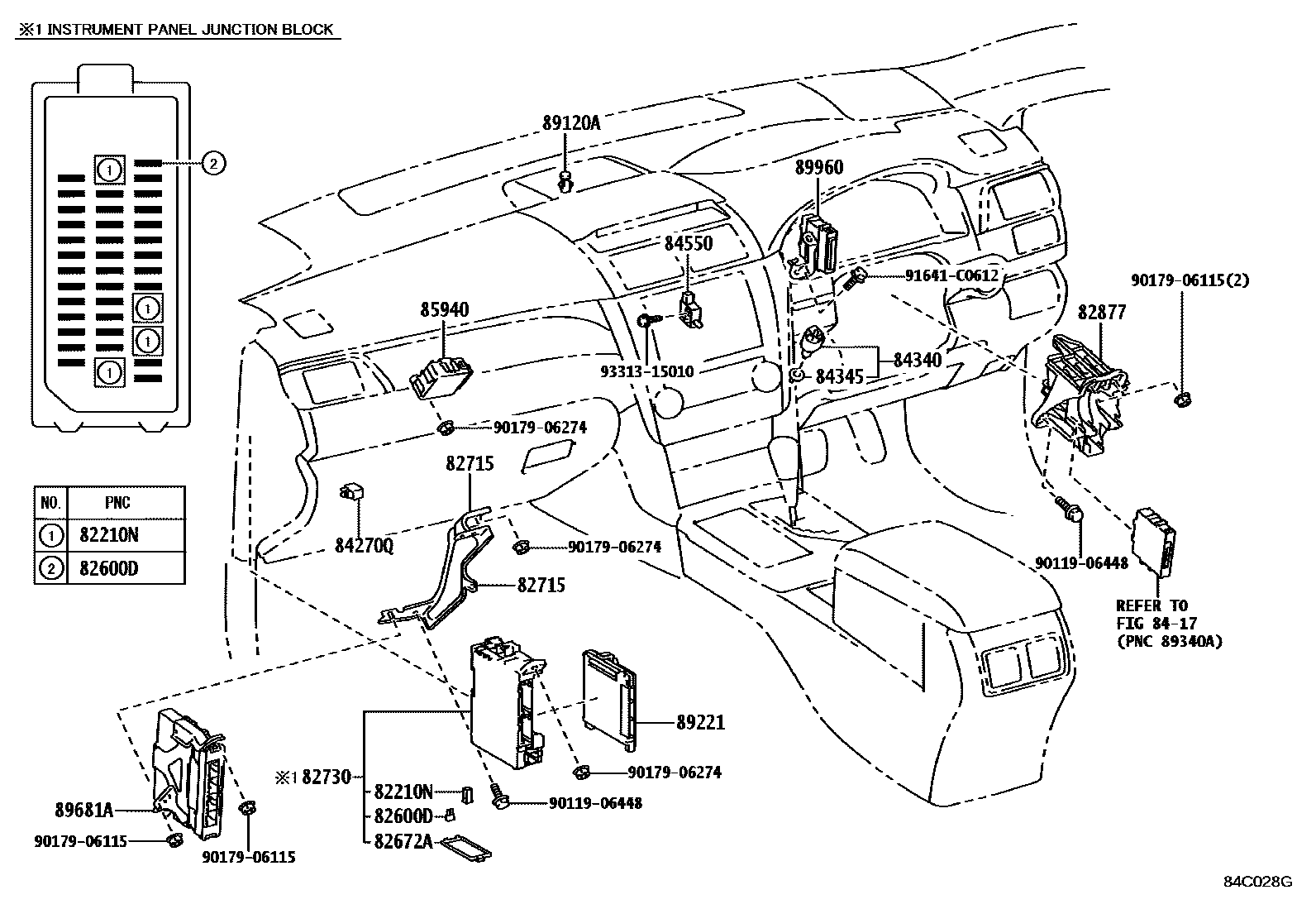Toyota CAMRY 开关和继电器和ECU EPC diagram — 84C028G