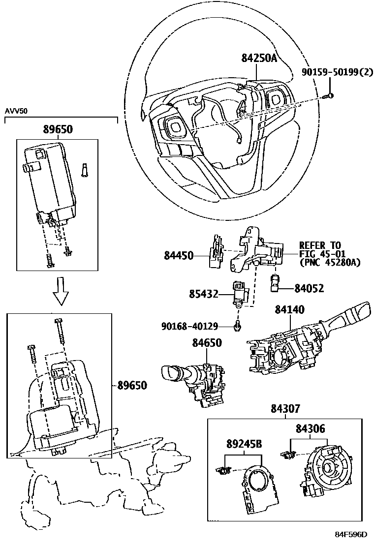Toyota CAMRY 开关和继电器和ECU EPC diagram — 84F596D