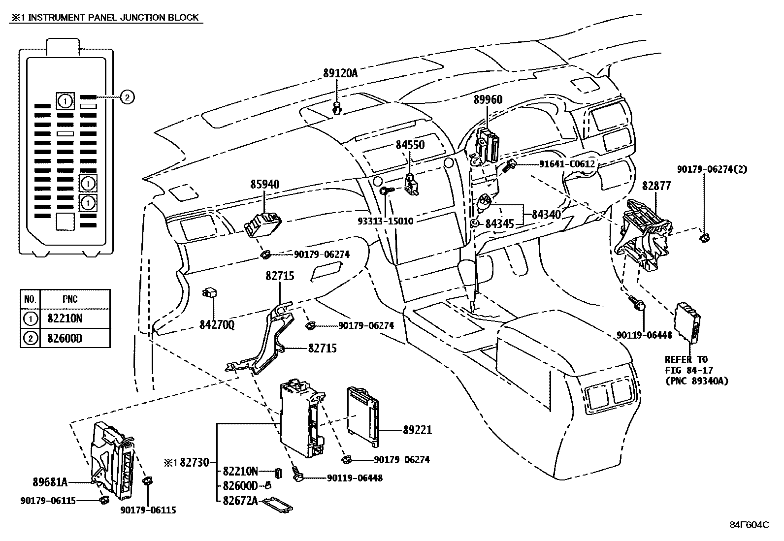Toyota CAMRY 开关和继电器和ECU EPC diagram — 84F604C