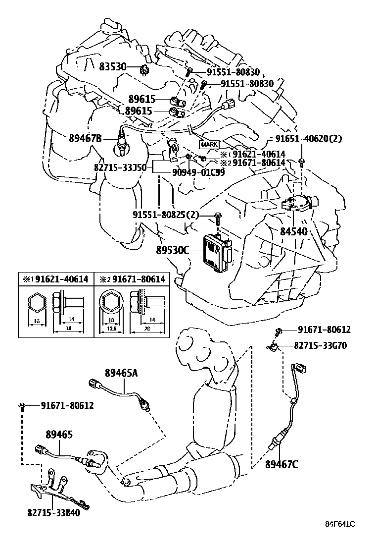 Toyota CAMRY 开关和继电器和ECU EPC diagram — 84F641C
