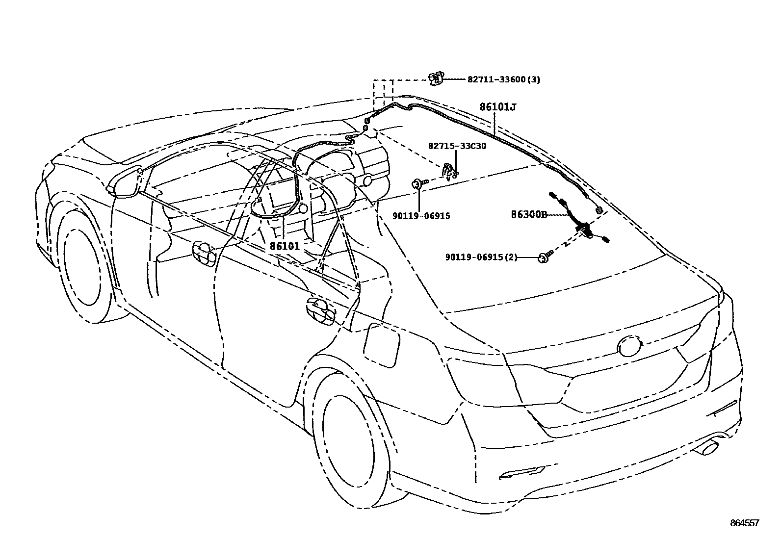 Toyota CAMRY antenna EPC diagram — 864557