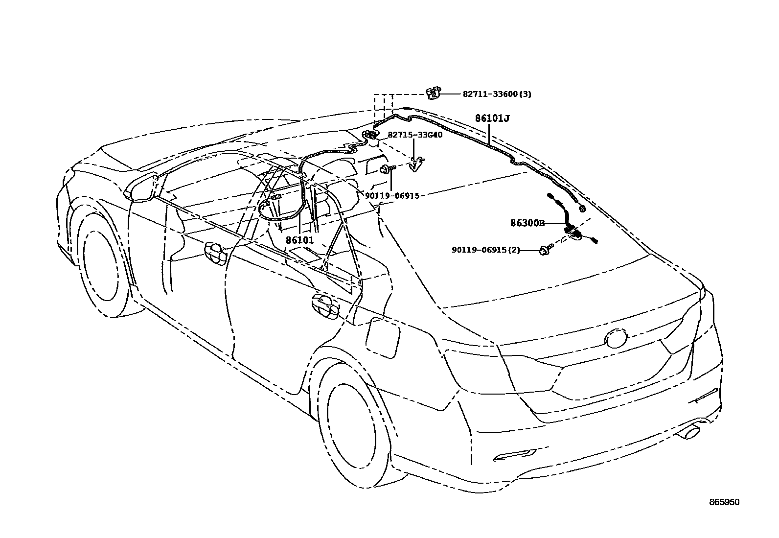Toyota CAMRY antenna EPC diagram — 865950