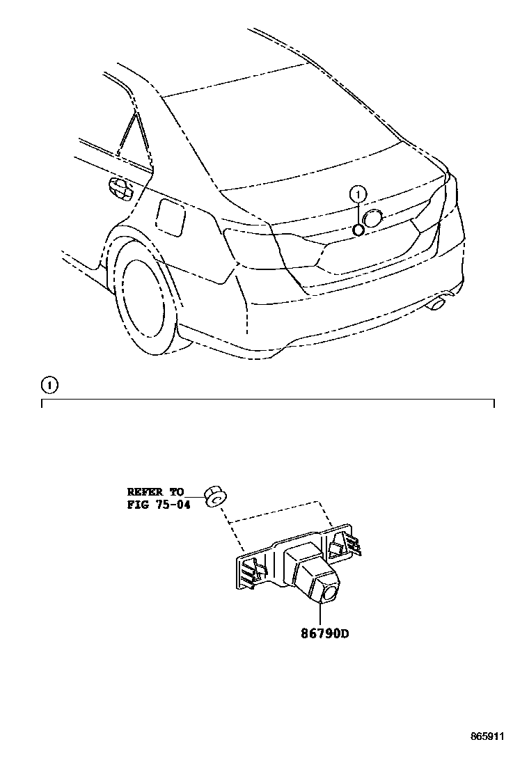 Toyota CAMRY 倒车影像和摄像头 EPC diagram — 865911