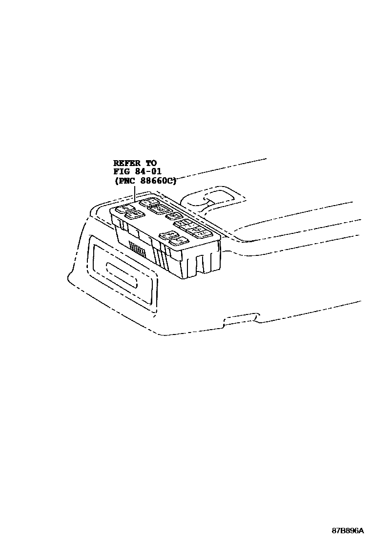 Toyota CAMRY 暖风和空调系统 - 控制器和风管 EPC diagram — 87B896A