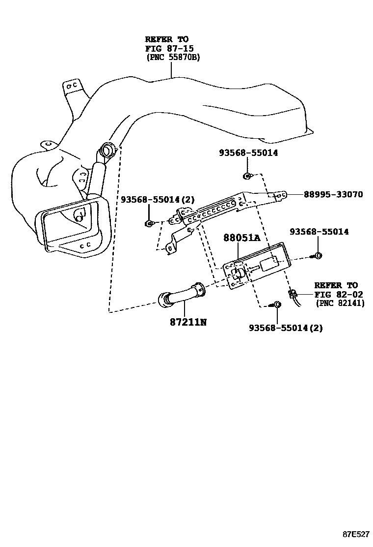 Toyota CAMRY 空气净化器或离子发生器 EPC diagram — 87E527