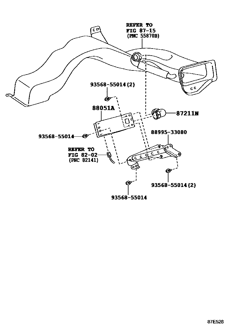 Toyota CAMRY 空气净化器或离子发生器 EPC diagram — 87E528