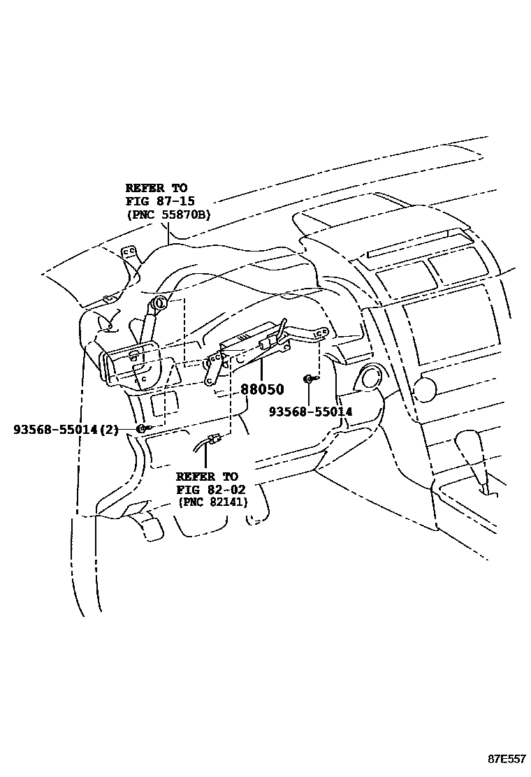 Toyota CAMRY 空气净化器或离子发生器 EPC diagram — 87E557
