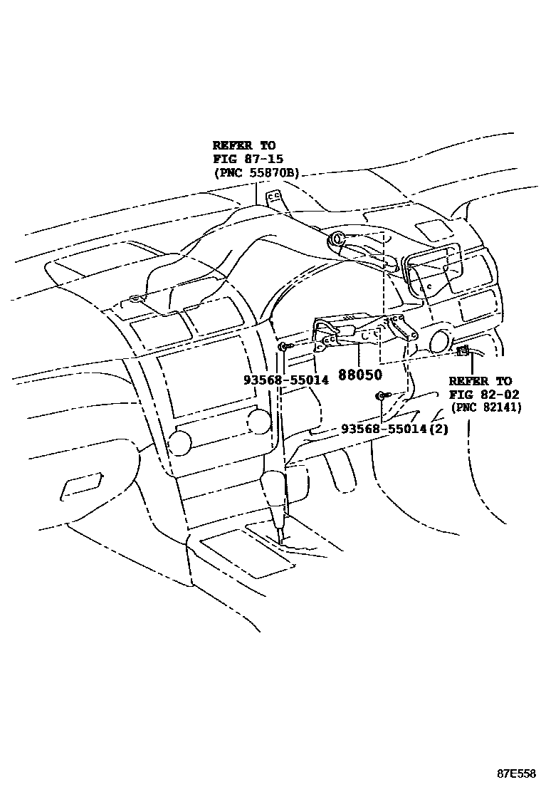 Toyota CAMRY 空气净化器或离子发生器 EPC diagram — 87E558