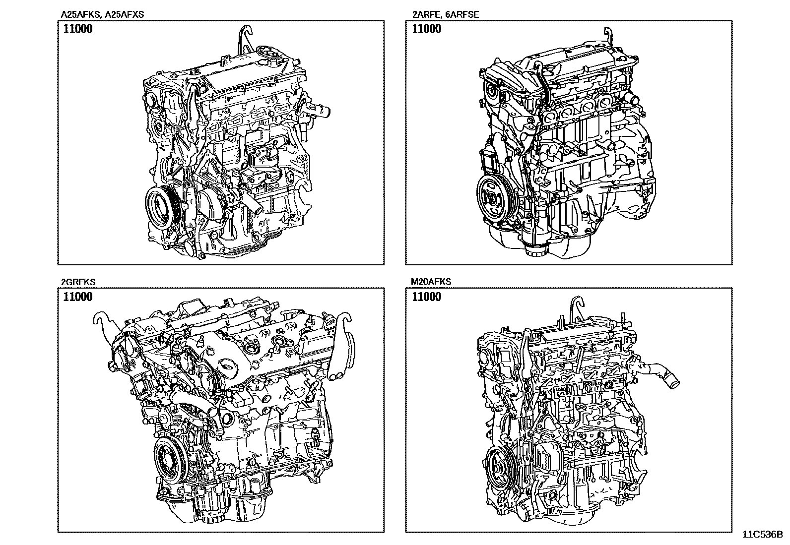 Toyota CAMRY Partial Engine Assembly EPC diagram — 11C536B