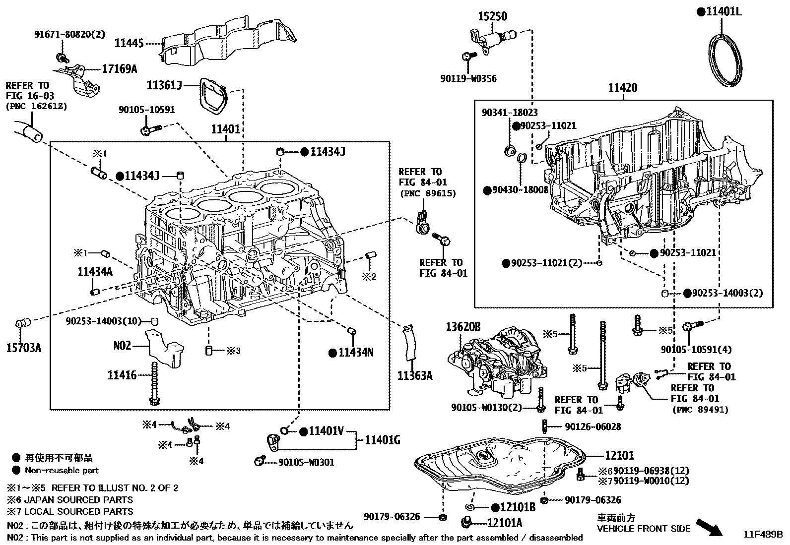 Toyota CAMRY Cylinder Block EPC diagram — 11F489B