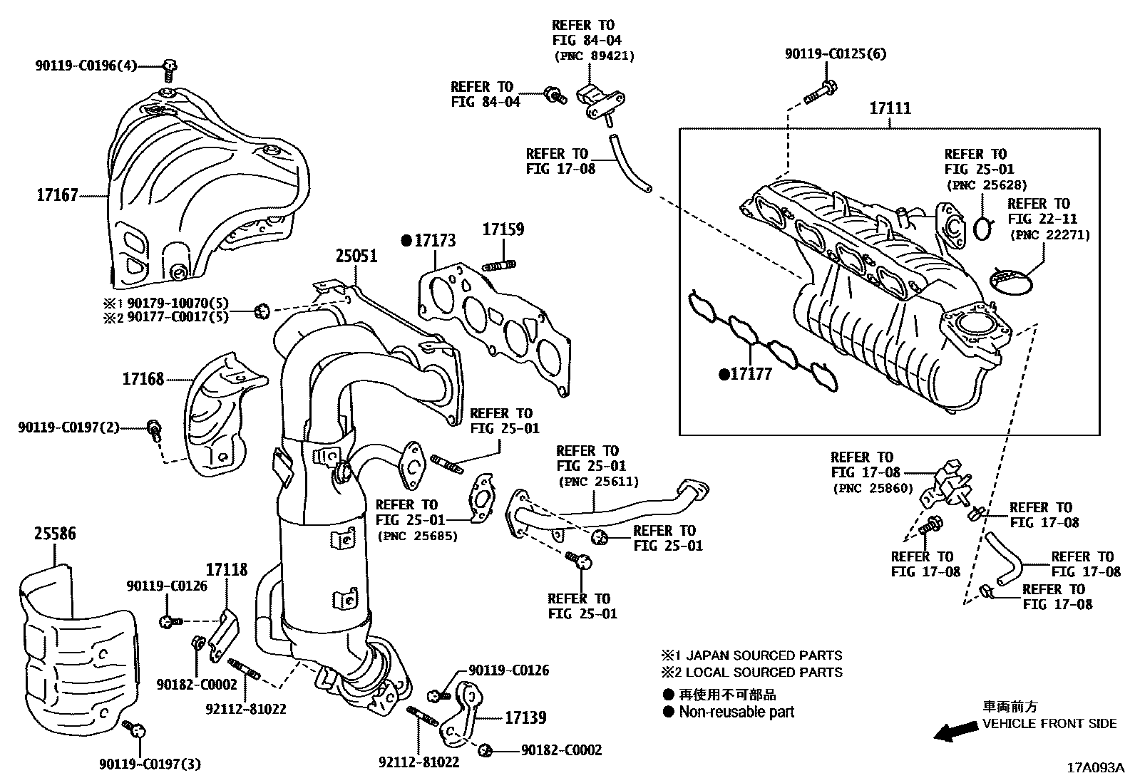 Toyota CAMRY Manifold EPC diagram — 17A093A