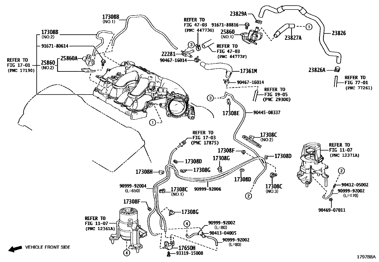 Toyota CAMRY vacuum tube EPC diagram — 179788A
