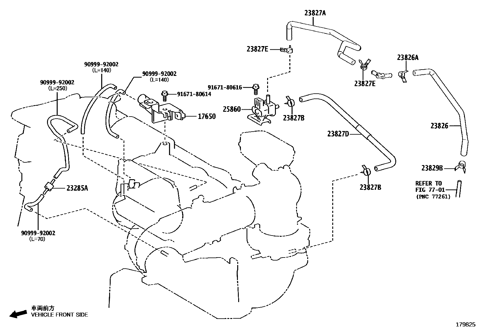 Toyota CAMRY vacuum tube EPC diagram — 179825