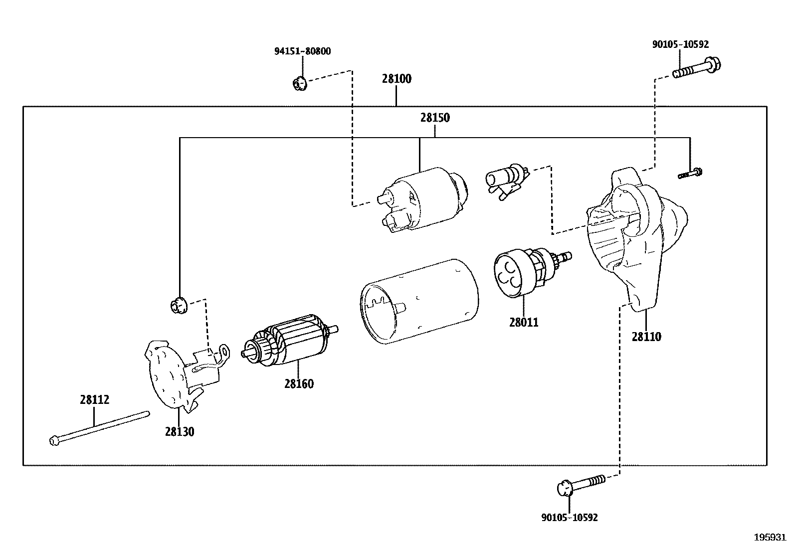 Toyota CAMRY 起动机 EPC diagram — 195931