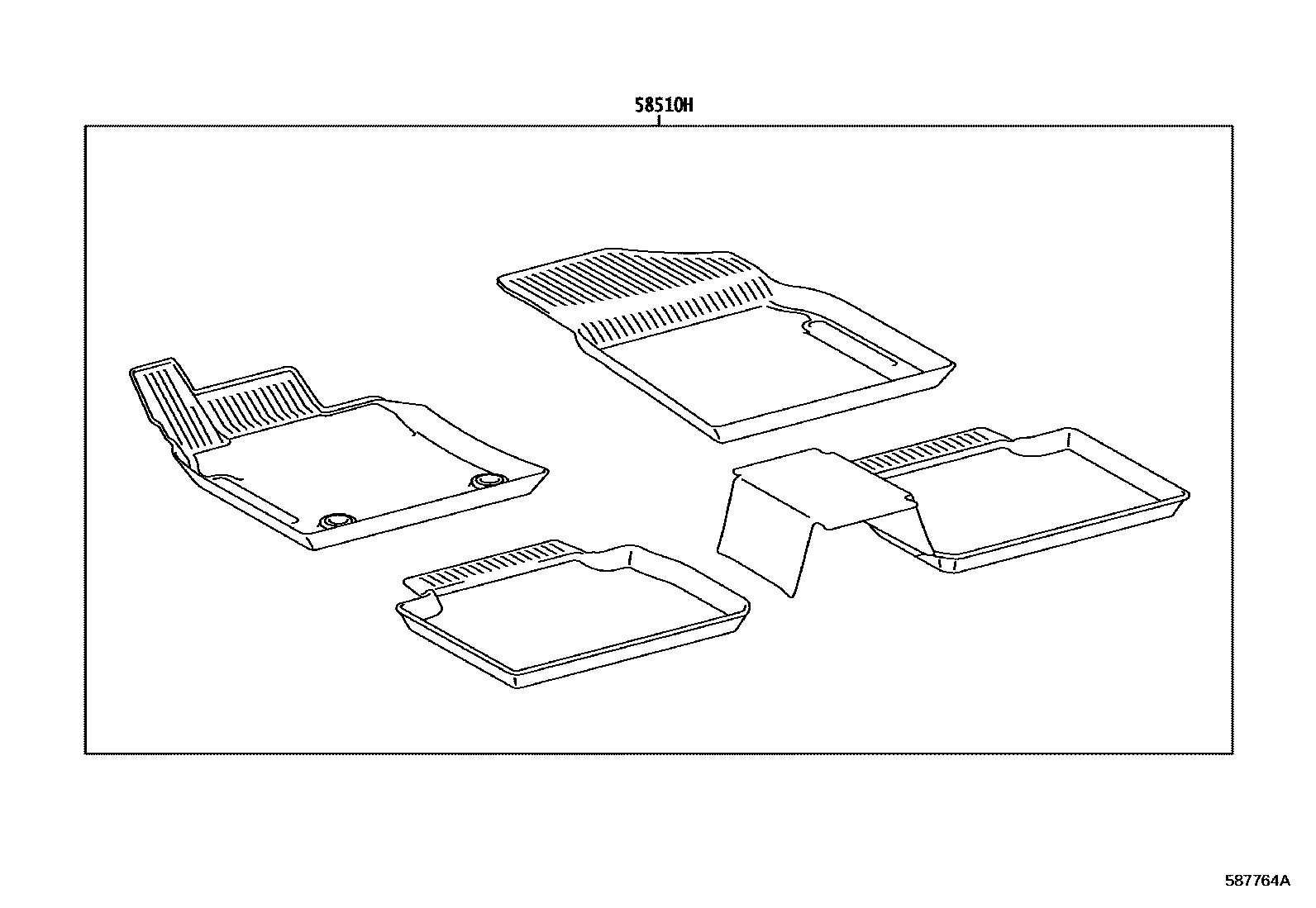 Toyota CAMRY 地板垫和地毯 EPC diagram — 587764A
