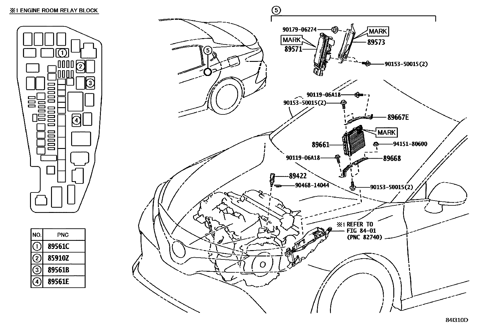 Toyota CAMRY 电子燃油喷射系统 EPC diagram — 84I310D