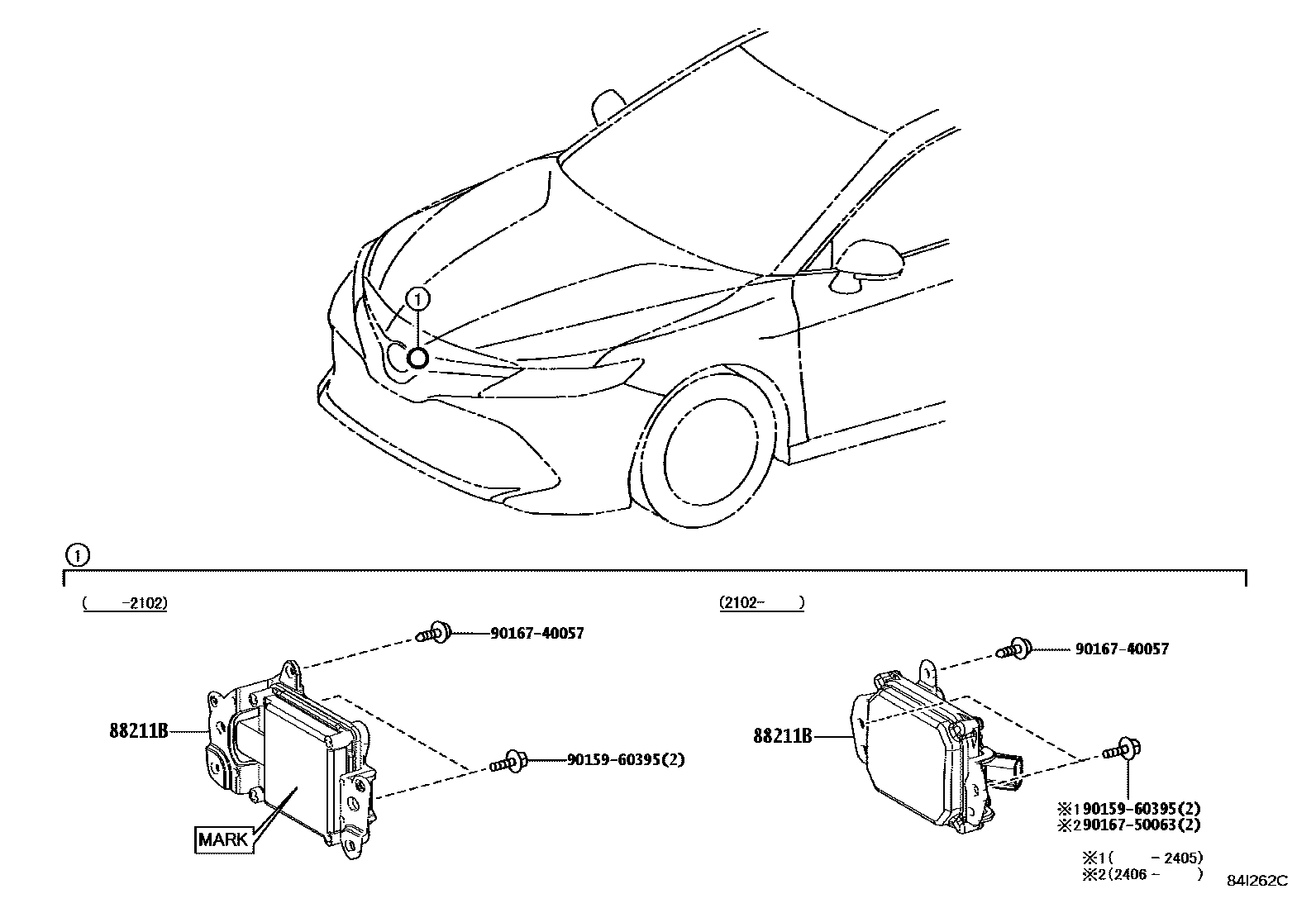 Toyota CAMRY 巡航控制(自动行驶) EPC diagram — 84I262C