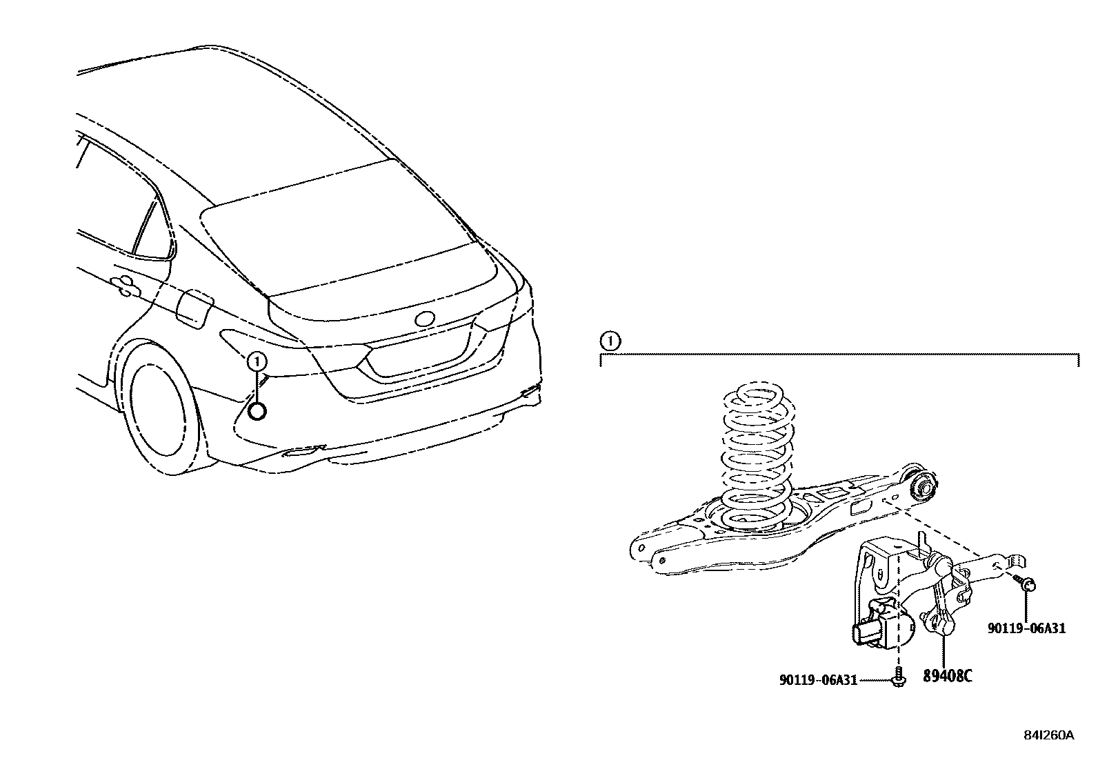 Toyota CAMRY 电子高度控制 EPC diagram — 84I260A