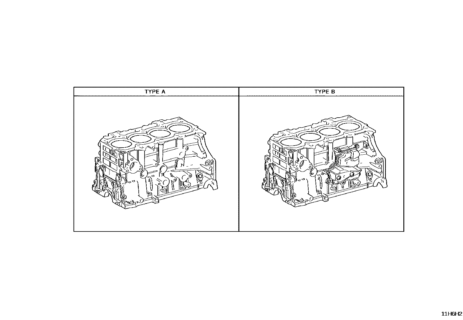 Toyota CAMRY Cylinder Block EPC diagram — 11H6H2