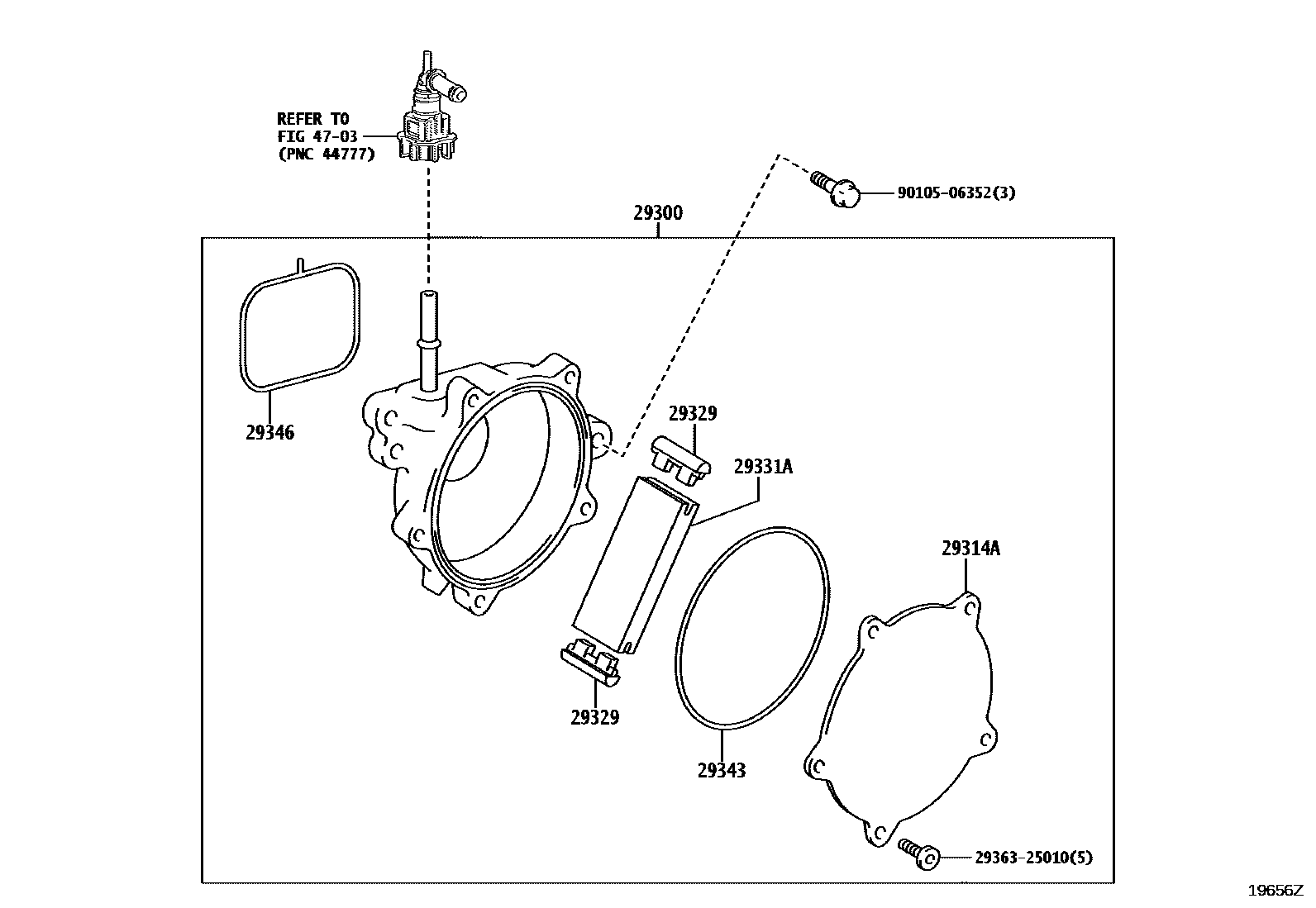 Toyota CAMRY 真空泵 EPC diagram — 19656Z