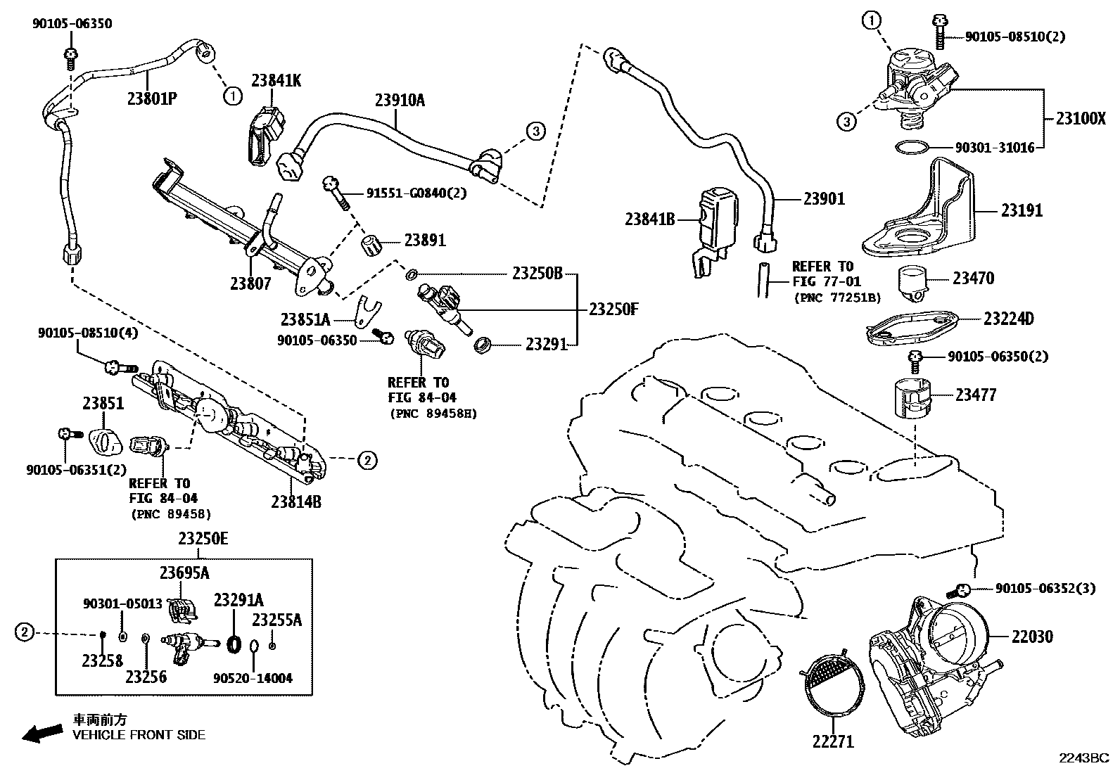 Toyota CAMRY 燃油喷射系统 EPC diagram — 2243BC