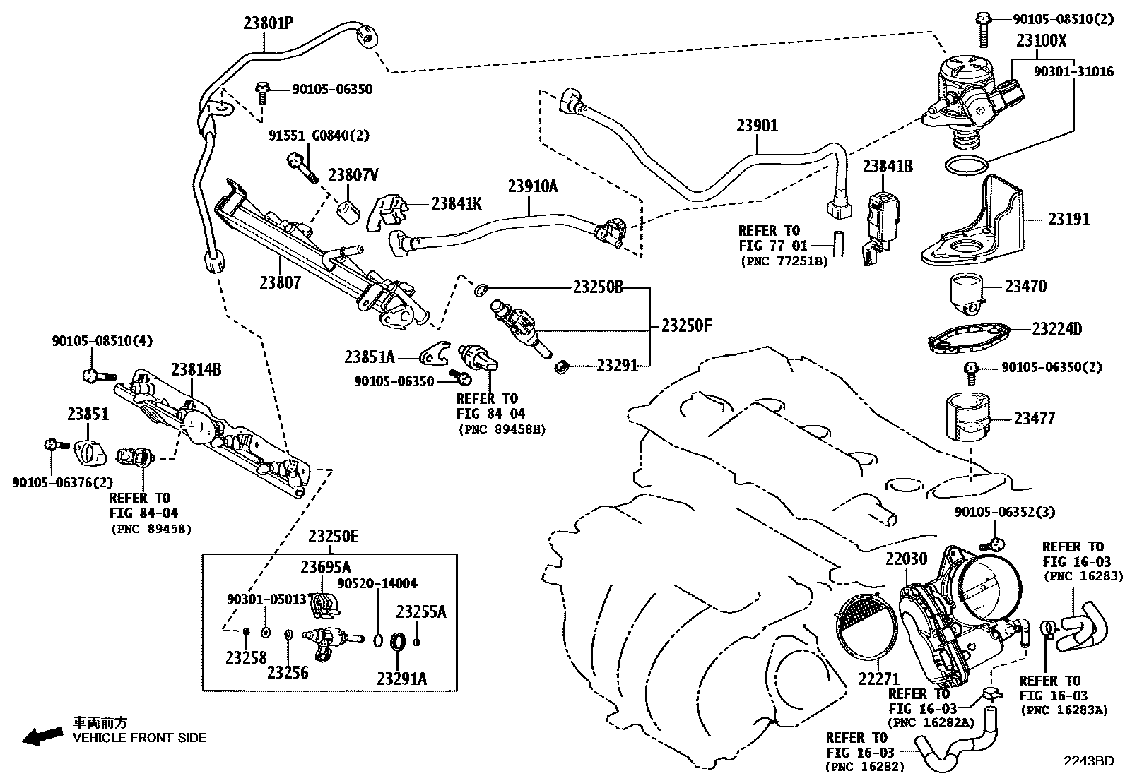 Toyota CAMRY 燃油喷射系统 EPC diagram — 2243BD