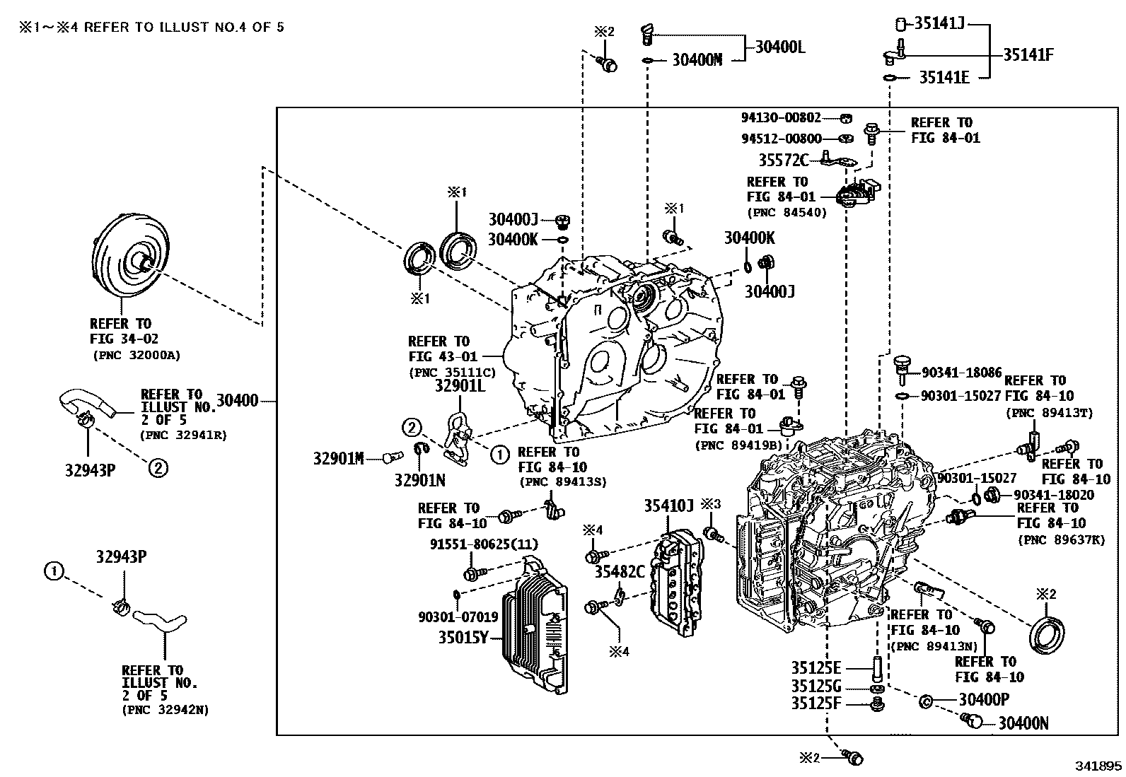 Toyota CAMRY 传动桥总成(CVT) EPC diagram — 341895