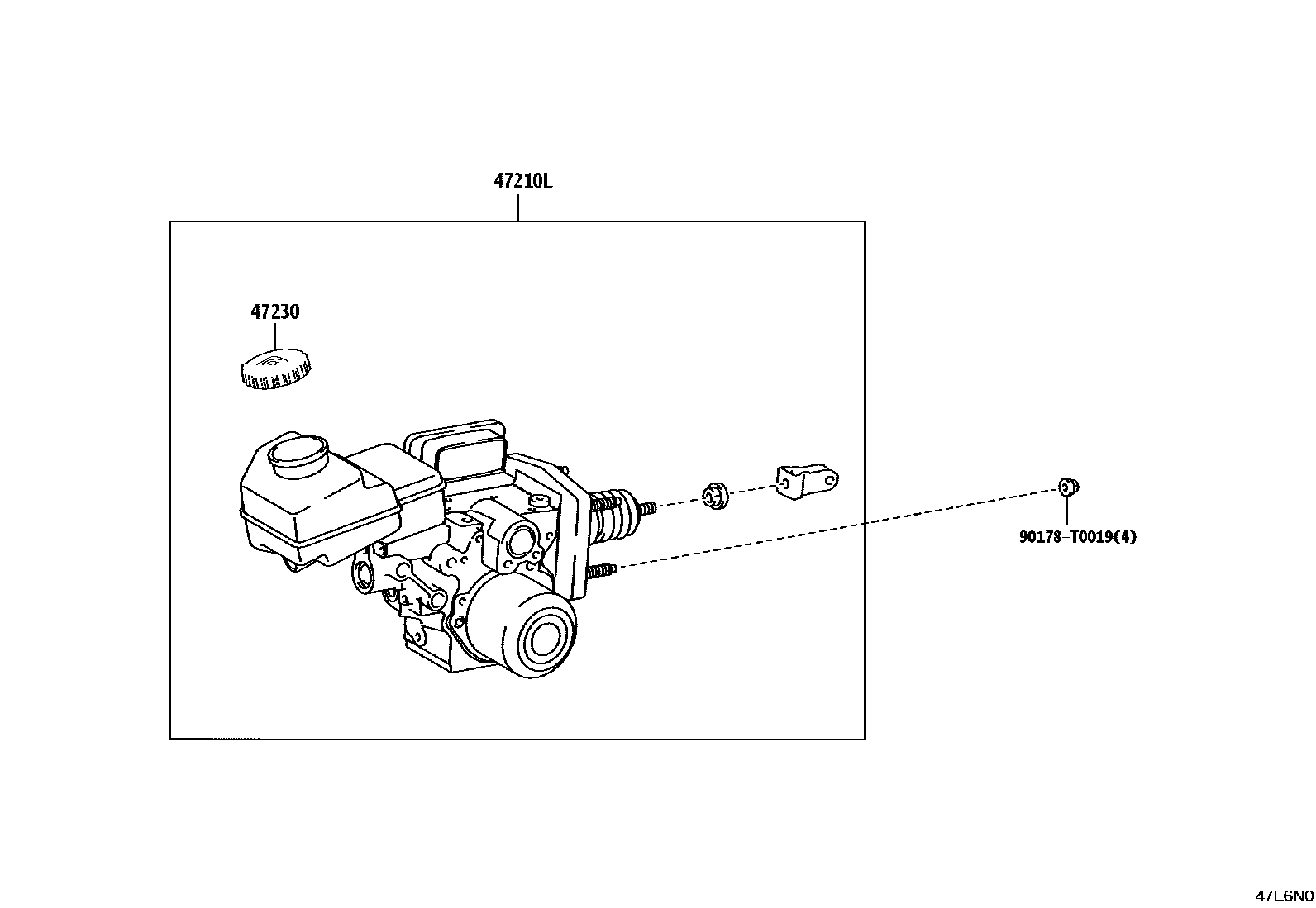 Toyota CAMRY 制动总泵 EPC diagram — 47E6N0
