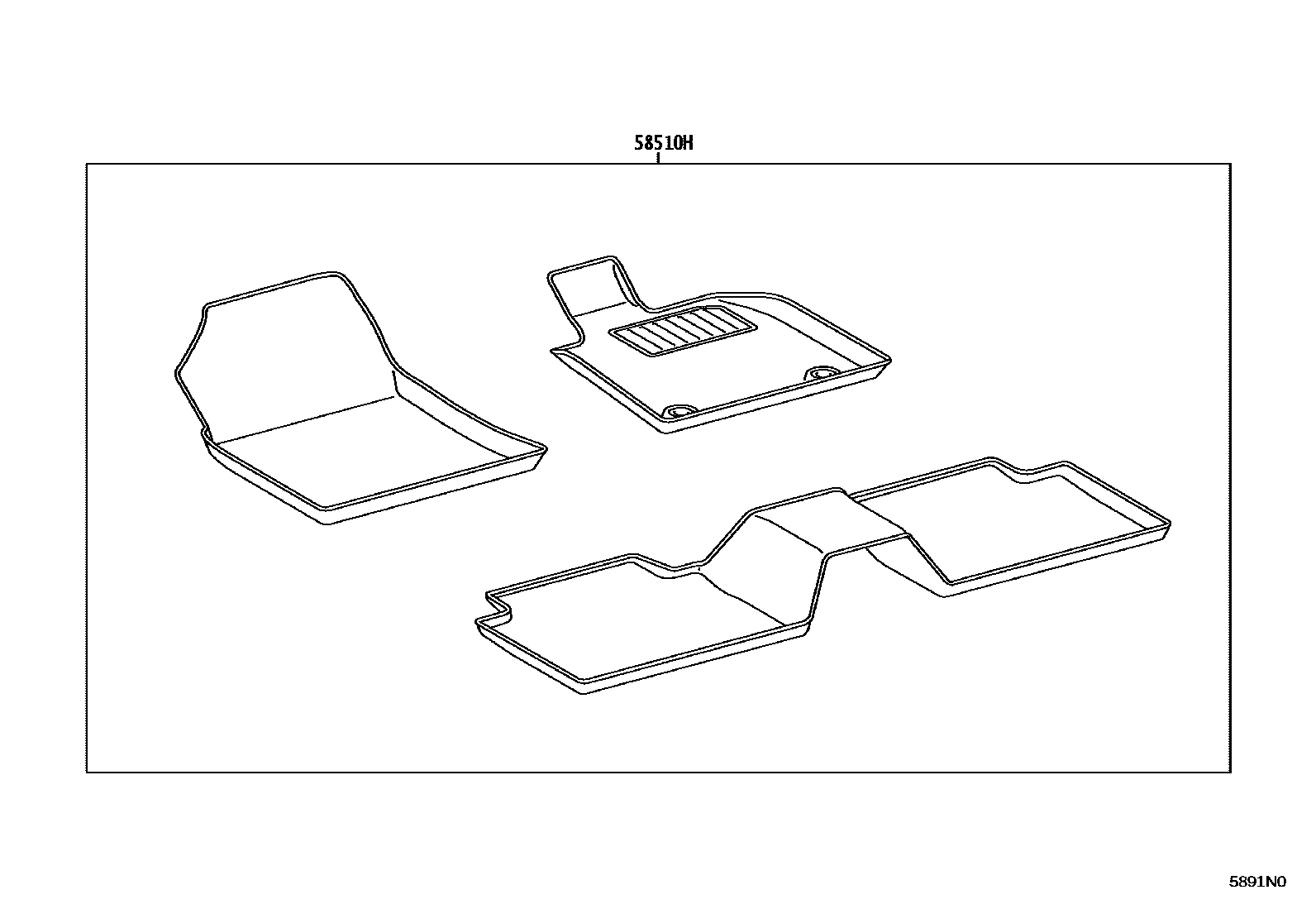 Toyota CAMRY 地板垫和地毯 EPC diagram — 5891N0